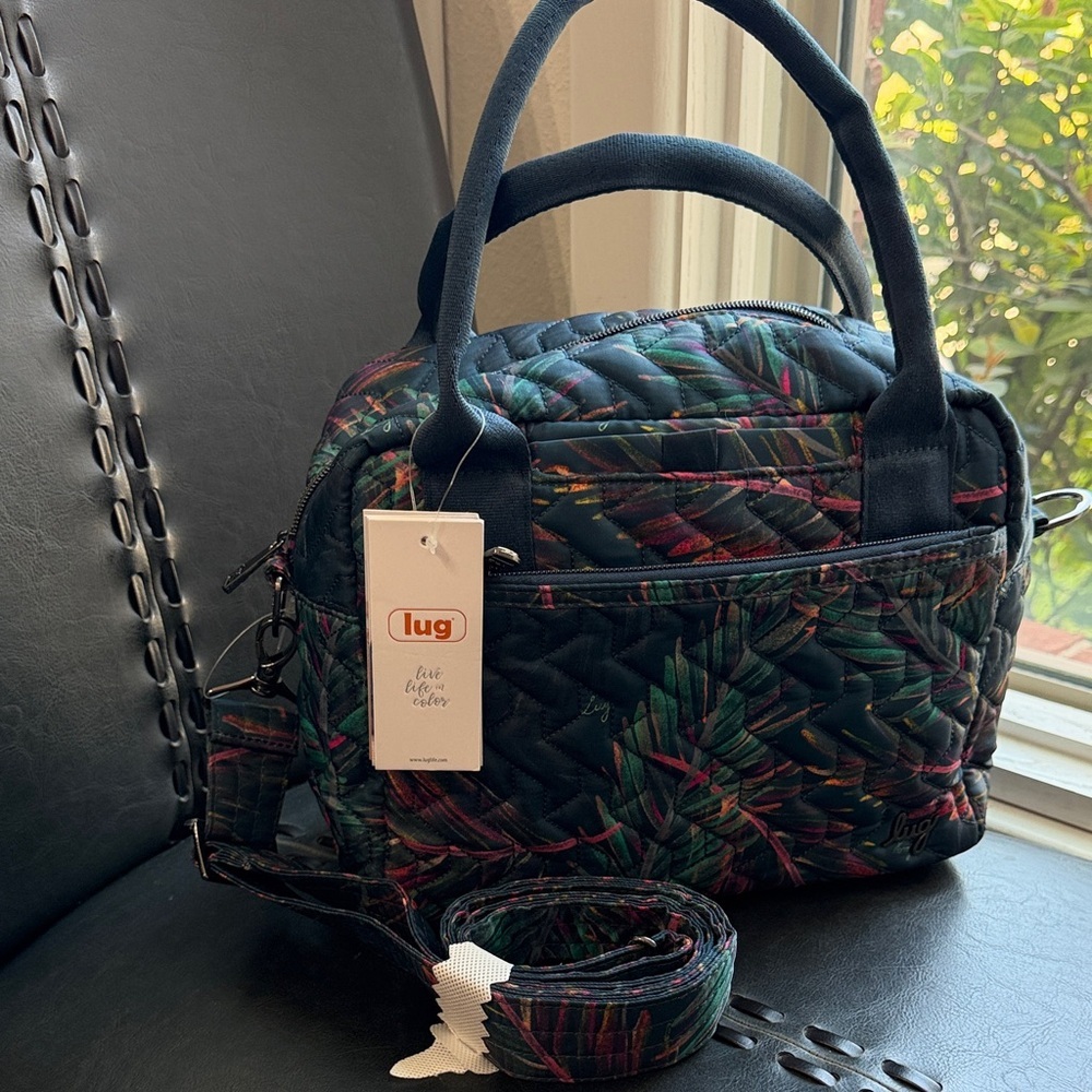 Lug Jive Tropical Multicolor Quilted Crossbody Bag. - Picture 12 of 14